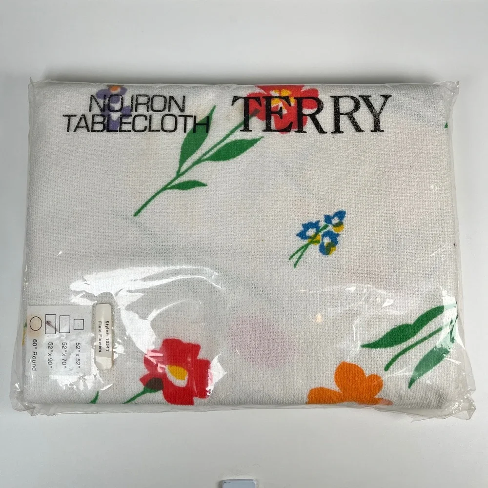 Vintage Parisian Prints Field Flowers 52x90 Tablecloth NOS Floral USA‎ NWT